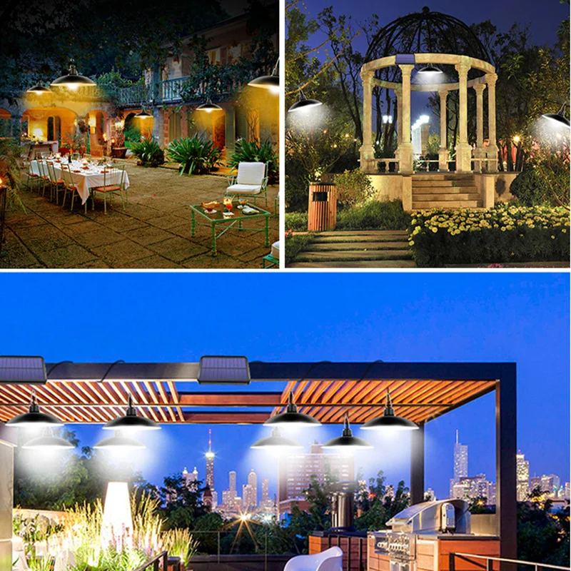 

1/2Head Chandelier Solar Led Lights Outdoor Solar Lamp with Line Camping Light Garden Decoration Outdoor Lighting Street Garland