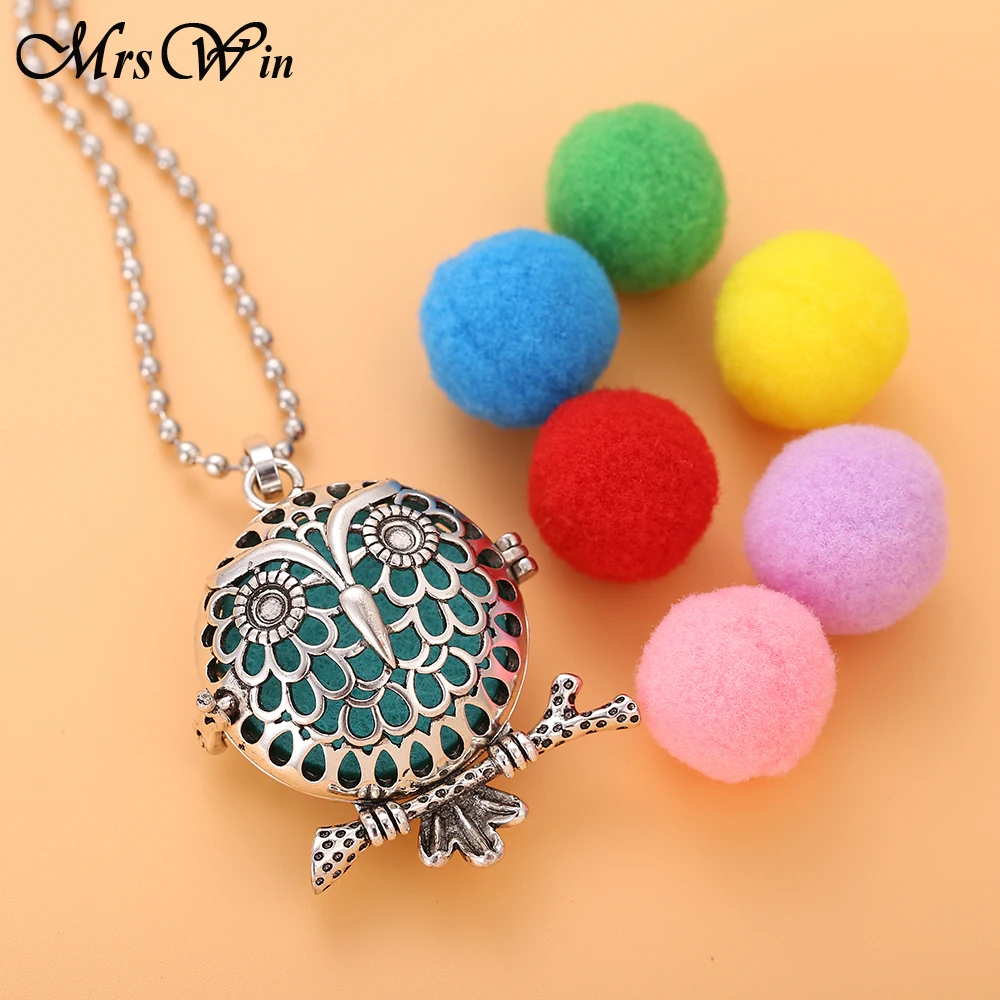 Аромадиффузор ожерелье сова цепочка до ключиц кулон духи эфирное масло