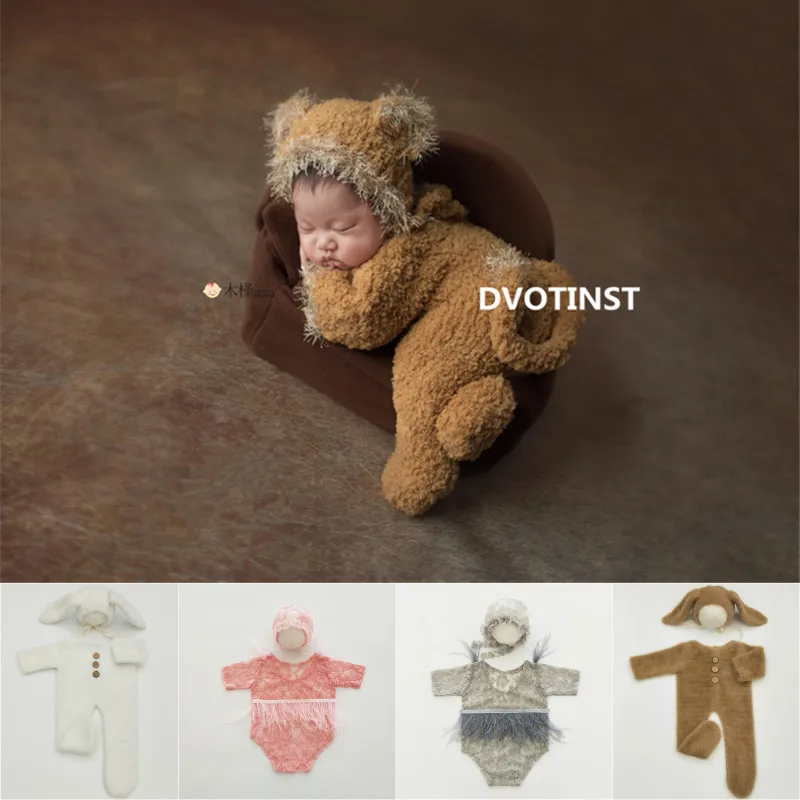 Dvotinst/реквизит для фотосессии новорожденных; вязаные крючком кружевные наряды; одежда; комбинезон; аксессуары для фотосессии в студии