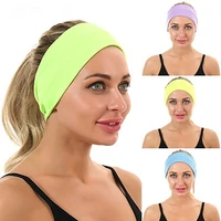 solid colour women sport headbands running sweat band elastic hairbands yoga headscarf hair band hair scarf headdress
