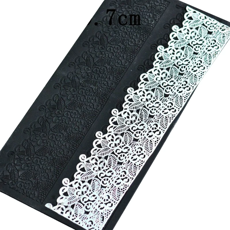 Силиконовый кружевной коврик с большим рисунком цветов Листьев для торта