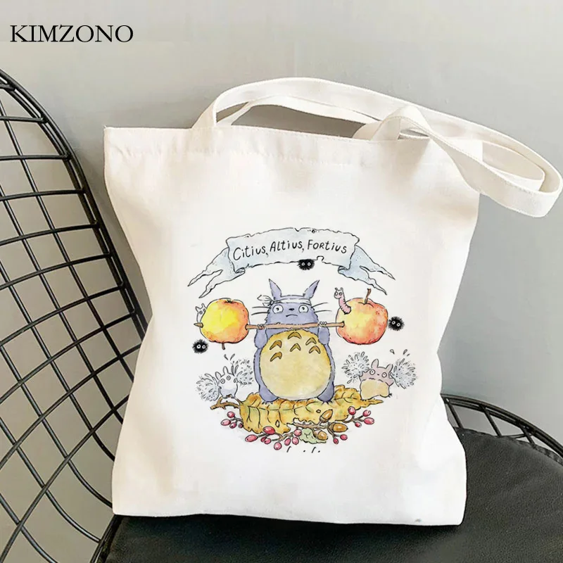 

Totoro shopping bag canvas bolsa reusable cotton shopper tote bag bolsas ecologicas bolsa compra string reusable sac toile