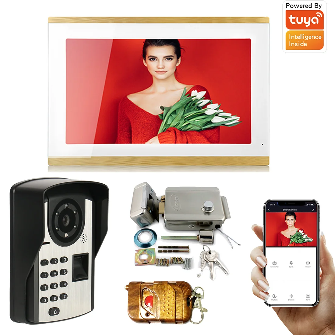 Wi-Fi-видеодомофон с замком сенсорный экран 1080P | Безопасность и защита