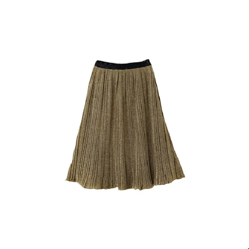 Одинаковые комплекты для семьи юбки мамы и дочки цвет металлик модные длинные