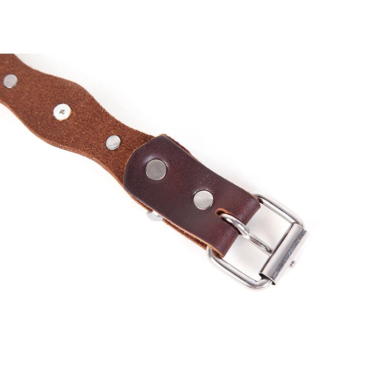 Регулируемый натуральная кожа Собака волна с бриллиантами ошейник для больших