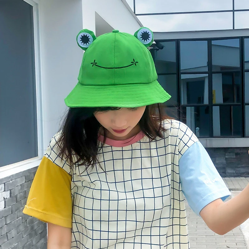 

Frog Bucket Hat for Women Adult Kids Panama Frog Baseball Cap Cover Foldable Fisherman Hats Frog Hat for Hunting Fishing Outdoor