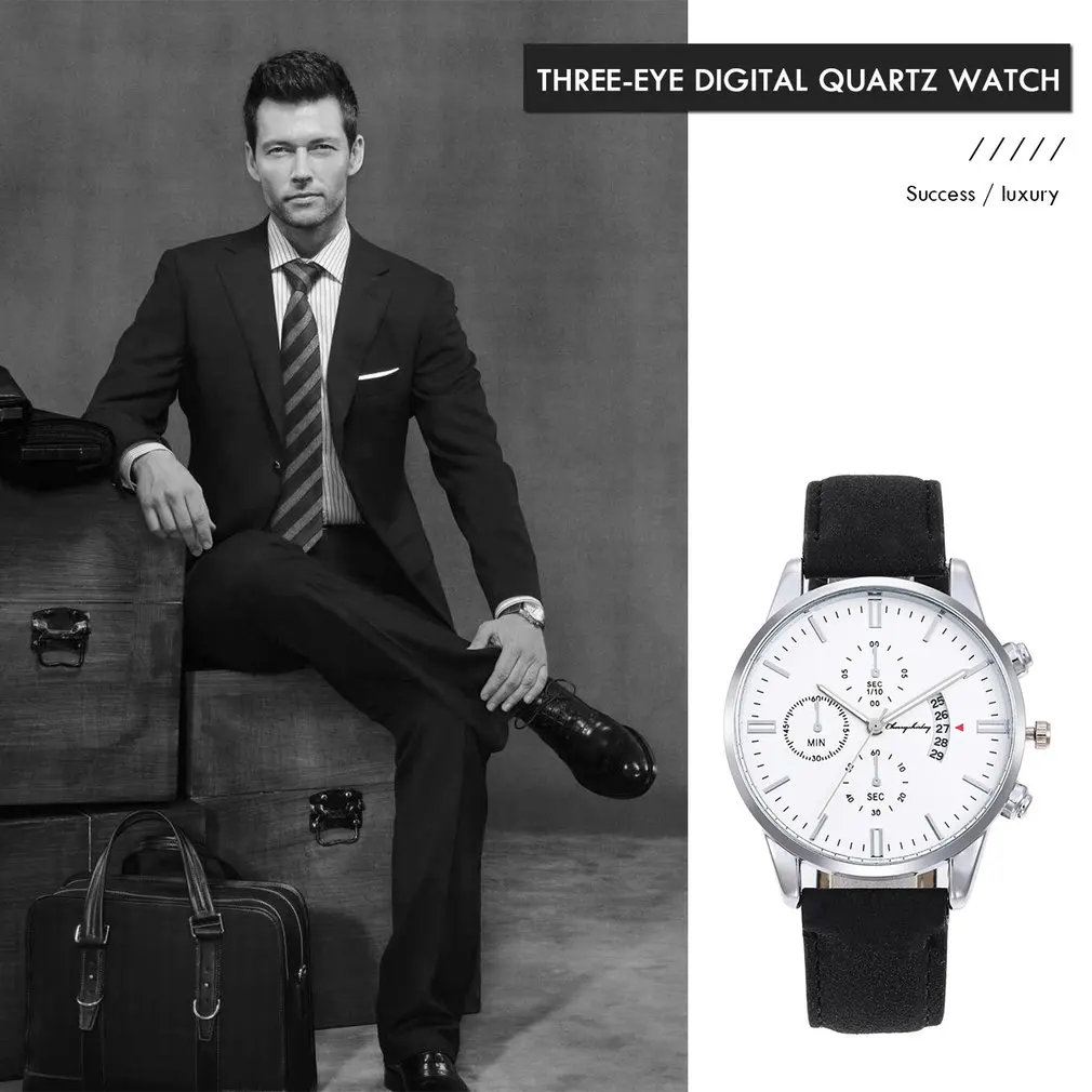 Мужские и женские модные часы кожаный ремешок ультра тонкие роскошные бизнес