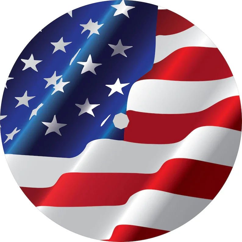 Крышка запасной шины с американским флагом США изготовлена на заказ для точного