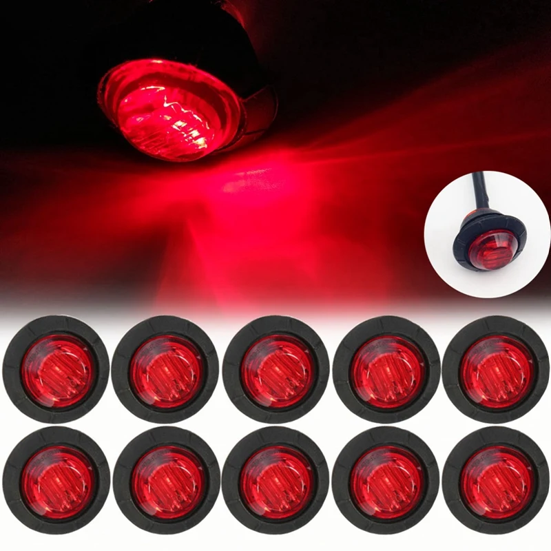 

12V LED Truck Side Tail Brake Lights Turn Signal Indicator Light 3LED Lorry Taillight Clearance Lights Mini 3/4 Red White Yellow