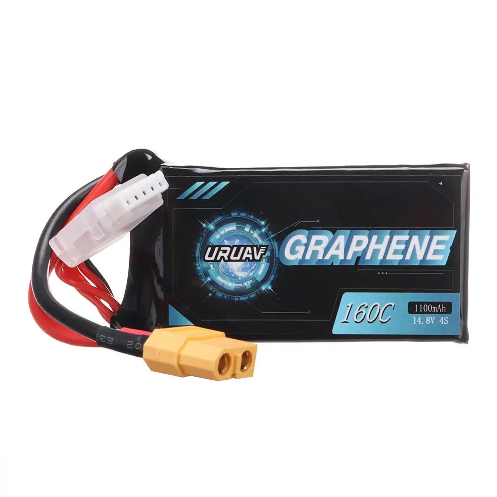 

URUAV GRAPHENE V2.0 14,8 V 1100mAh 160C 4S аккумуляторная Lipo батарея для FPV Racing Drone RC Quadcopter XT60 Plug DIY Запасная часть