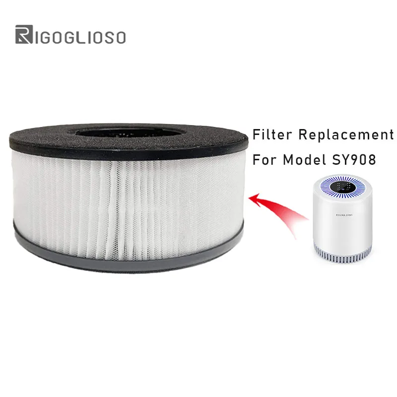 

RIGOGLIOSO Air Purifier Filter Replacement Ture Hepa Filter Activated Carbon Air Filter for SY908 Air Cleaner