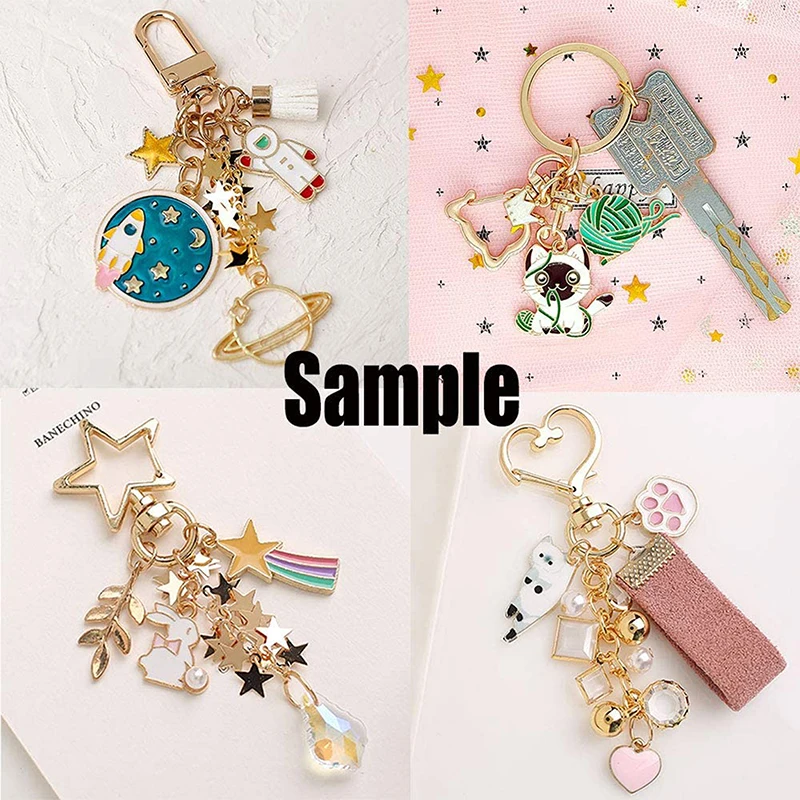 

10pcs New Star Hollow Key Chain Key Ring keychain DIY Accessories Lobster Clasp