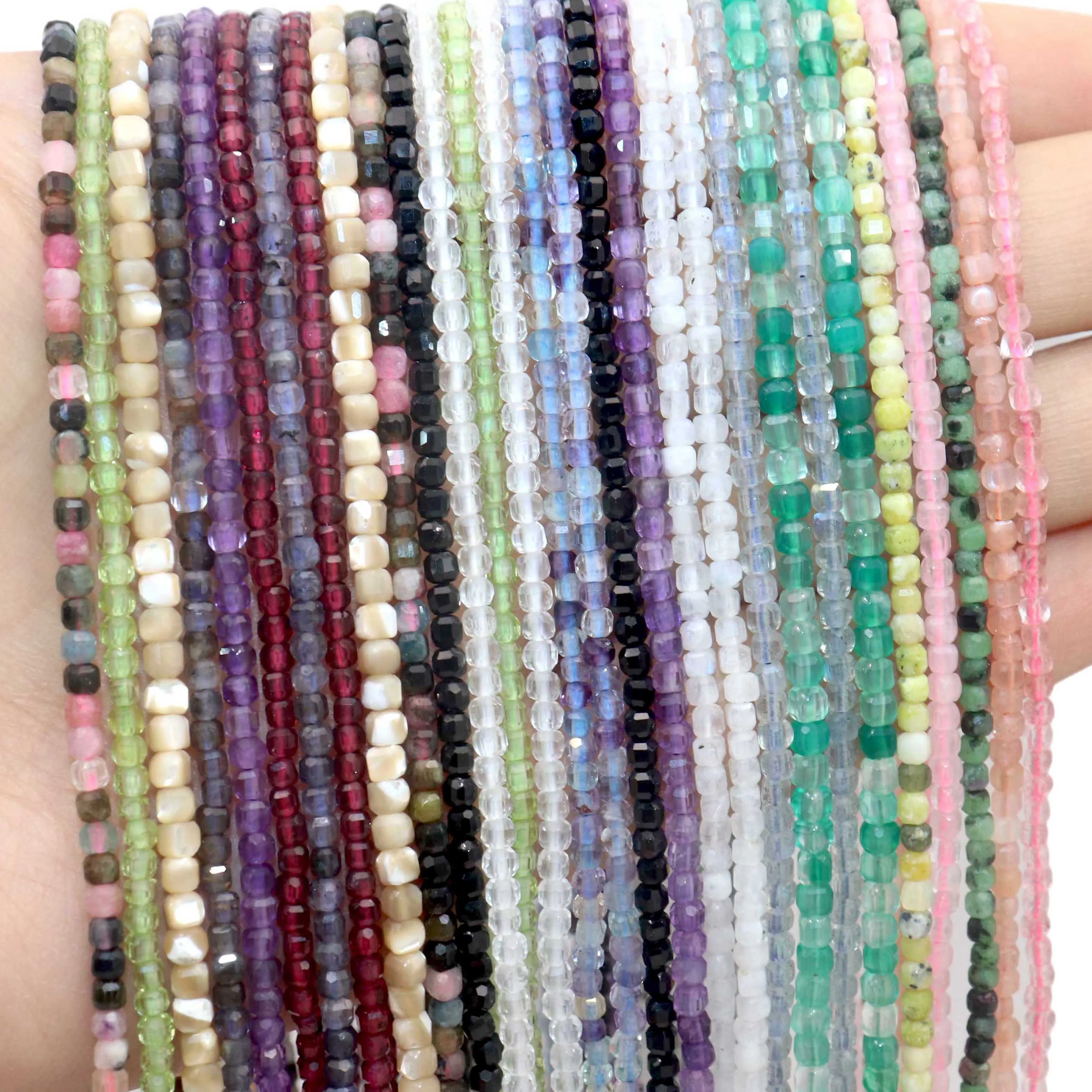 2-3 мм натуральный камень квадратный гранат агат кварц кристалл ракушка турмалин