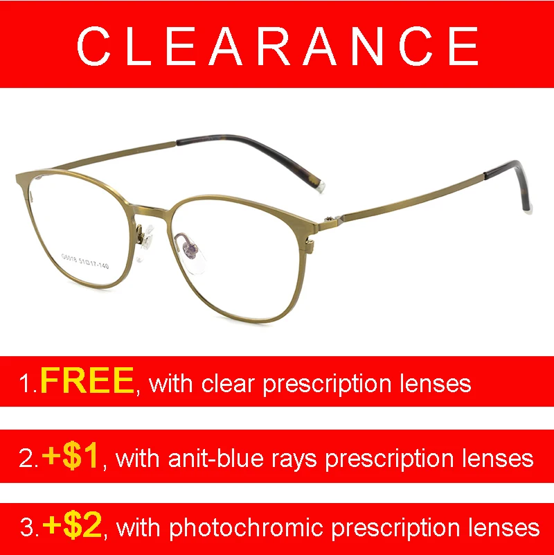 Просвет по рецепту очки Оправа очков из титанового сплава для мужчин и женщин