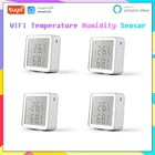 Датчик температуры и влажности Tuya Wi-Fi для автоматизации умного дома, домашний Интеллектуальный ЖК-дисплей с соединением через приложение Alexa Smartlife