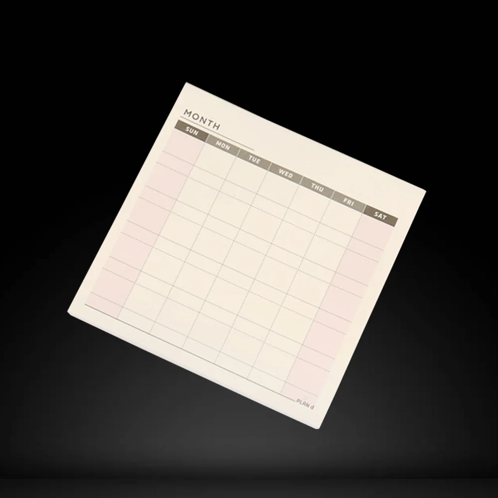 

60 Sheets Memo Pad Schedule Plan Notebook Notepad Bookmark for School Office Supplies (Monthly Planner)