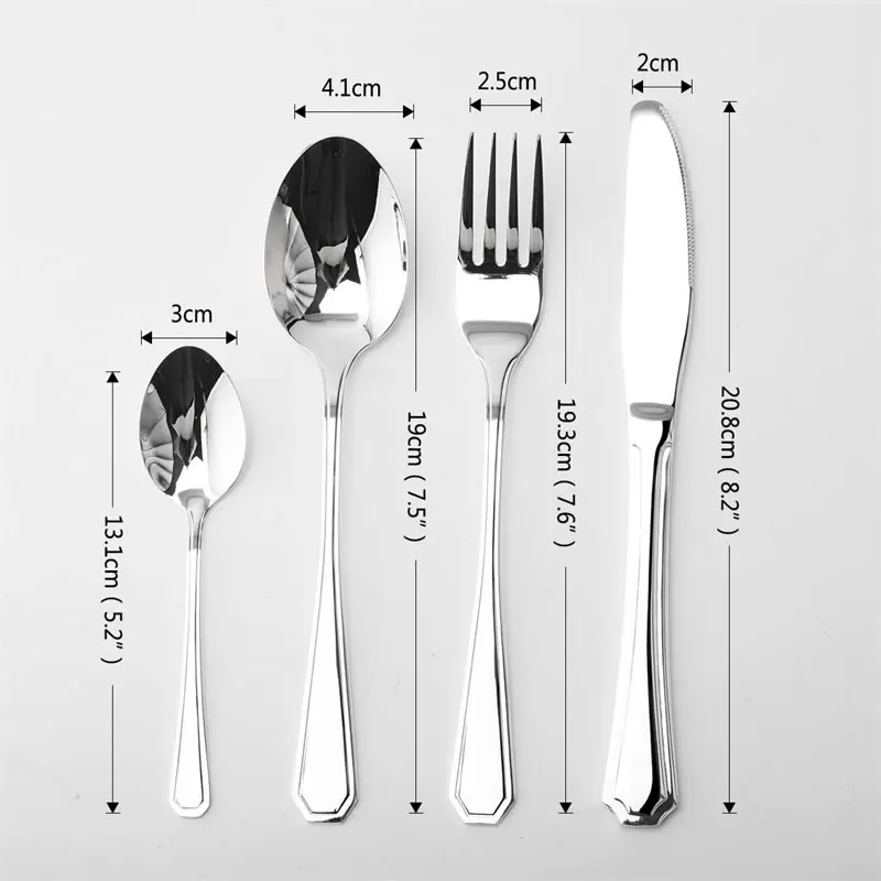 Высококачественный посеребренный столовый набор кухонных столовых приборов