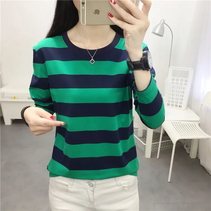 

Striped bottomed blouse with women's new foreign style loose top in 2021