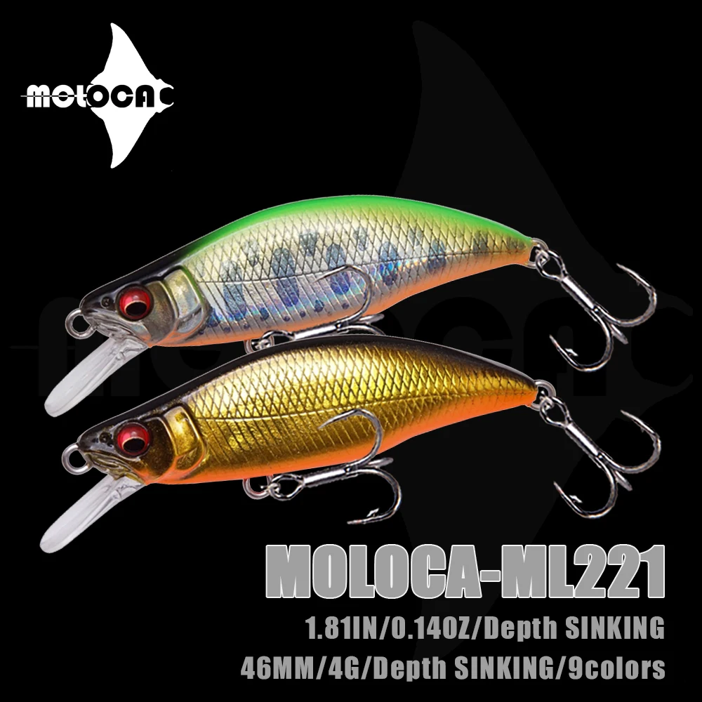 Fishing Lure Minnow Ace Fast Sinking Full Water Lokt Weights 4g 4.6cm Wobblers Trolling Pesca Trout Fish Bait Artificial Tackle