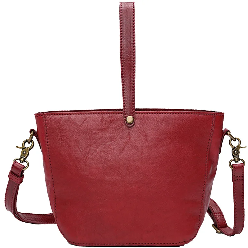 Экологичный Женский кошелек-ведро из натуральной коровьей кожи женская