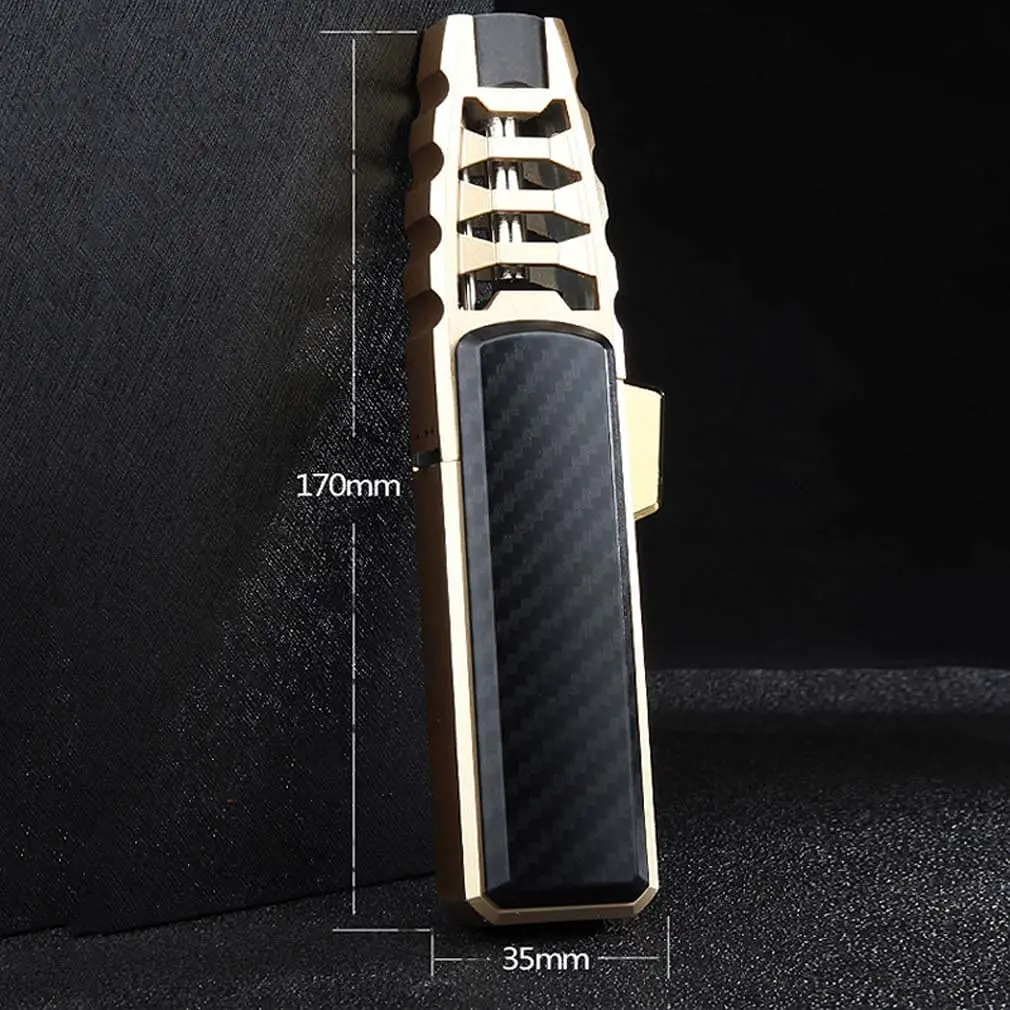 2020 new outdoor pen spray gun jet butane pipe lighter kitchen bbq metal torch turbo windproof cigar lighter gadgets for men free global shipping