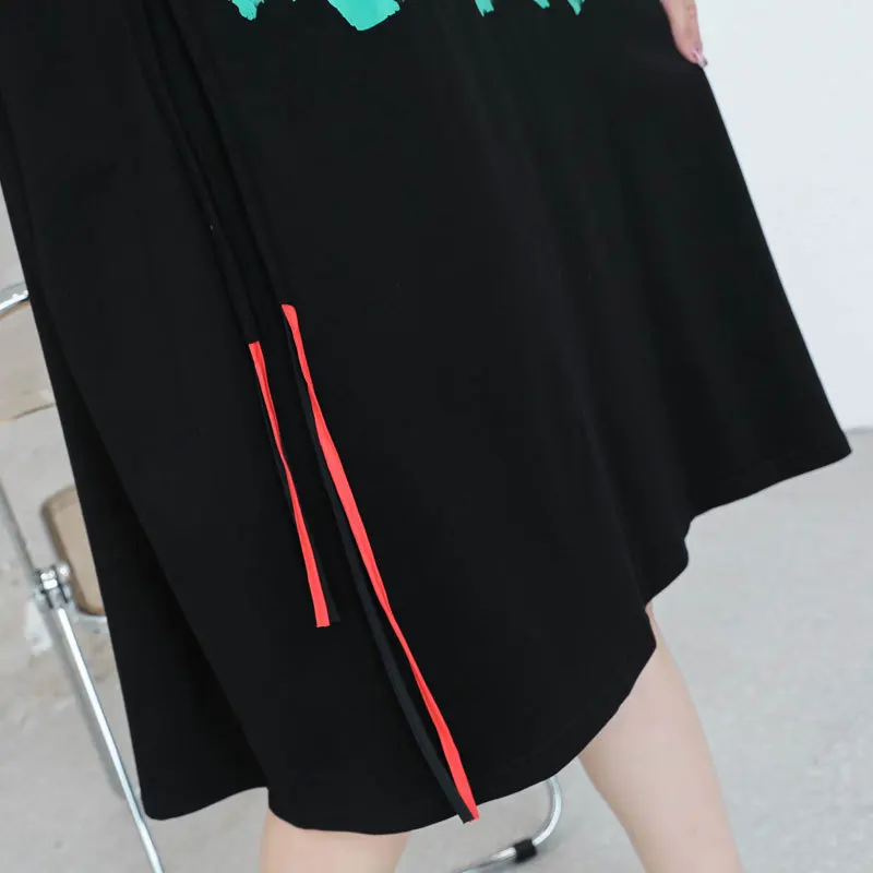 

Masss Wasss 2021 Fashion Summer New Style Womens Printed Black Tees Ladies O-Neck Vintage T-shirts Female Street Style Plus Size