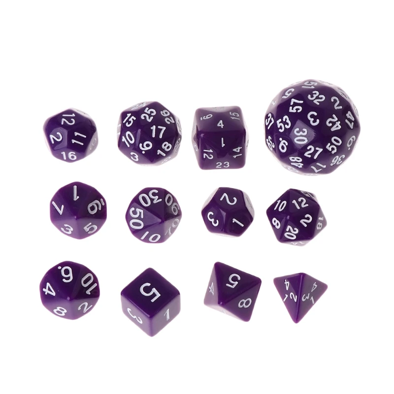 A5KC 12 шт./компл. многосторонние полигедрические игральные кости D4 D6 D8 D10 D12 D20 D24 D30 D60