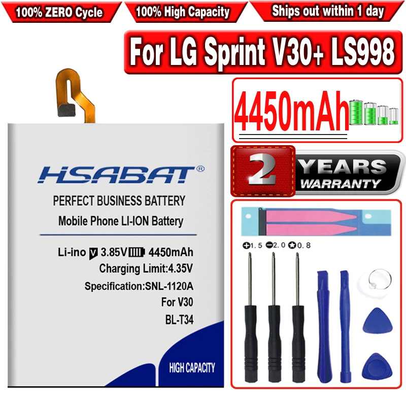 Аккумулятор HSABAT BL T34 4450 мАч для LG Sprint V30 + LS998 V30A H930 H932|Аккумуляторы мобильных
