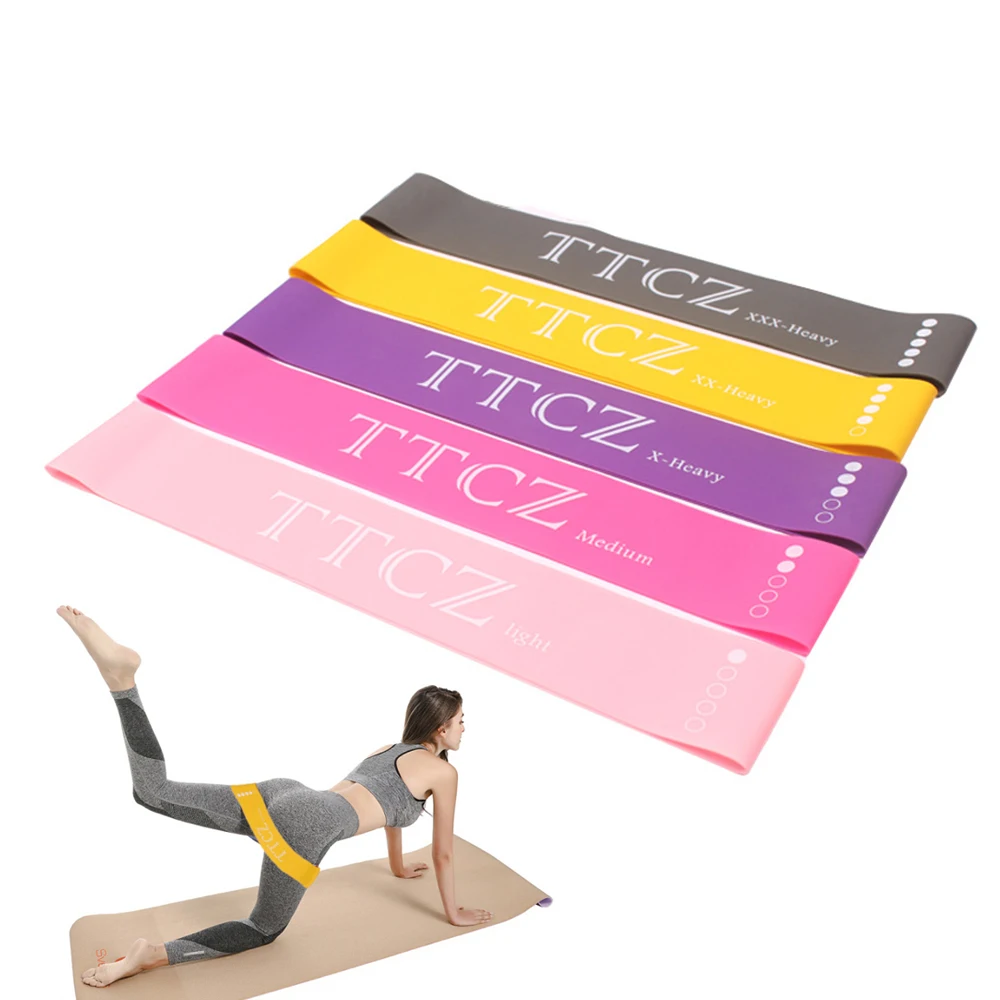 Резиновые ленты для йоги 5 уровней тянущиеся занятий спортом пилатеса экспандер