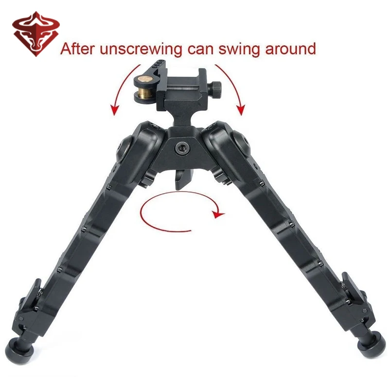 

Hot Sale Aluminium alloy Hunting Shooting Folding V9 Bipod with Extendable Quick Detach 6.69 inch MLok bipod