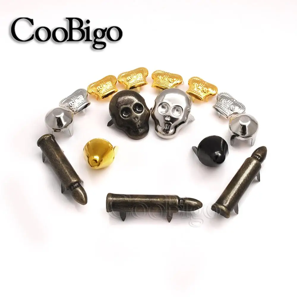 100 шт. 5 видов декоративных гвоздиков металлические шипы в виде черепа гвоздики