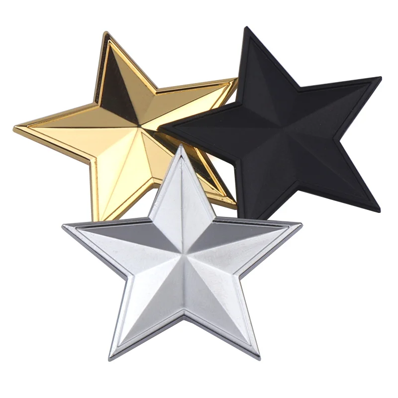 

3D Chrome Pentagram Emblem Badge Car Tail Body Decoration Sticker for Auto Motorcycle Mobile Phone Laptop Decoration Metal Decal
