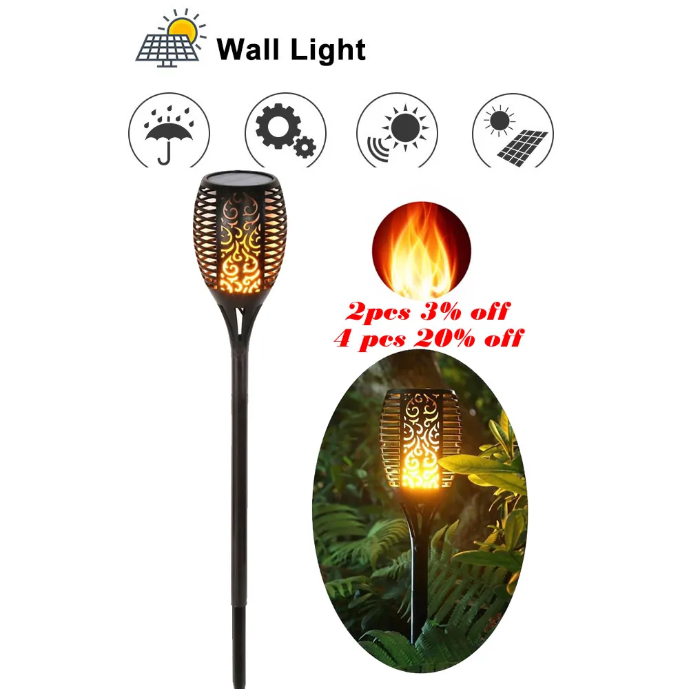 Солнечные 33 светодиода газон танцевальный фонарь с пламенем радарная лампа от