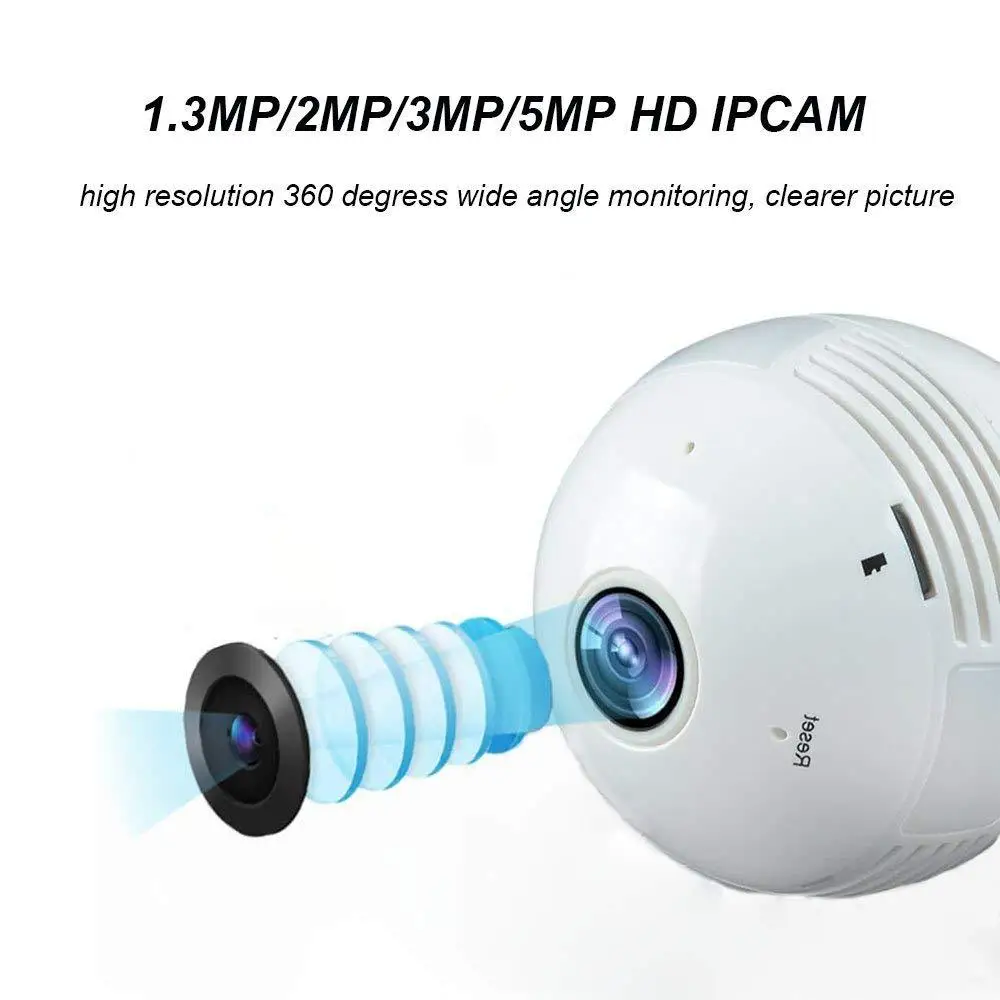 Панорамная светильник рыбий глаз 1080P HD Wi Fi 360|Компактные видеокамеры| |