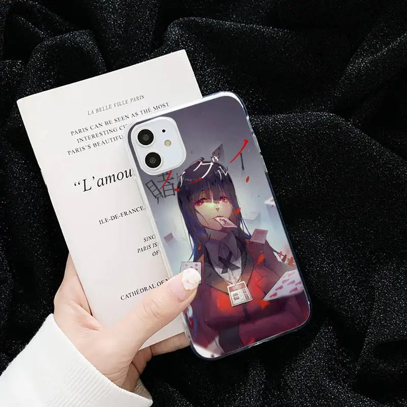 

Japanese Anime Kakegurui Jabami Yumeko Phone Case Transparent iPhone 6 7 8 11 12 s mini pro X XS XR MAX Plus cover funda shell