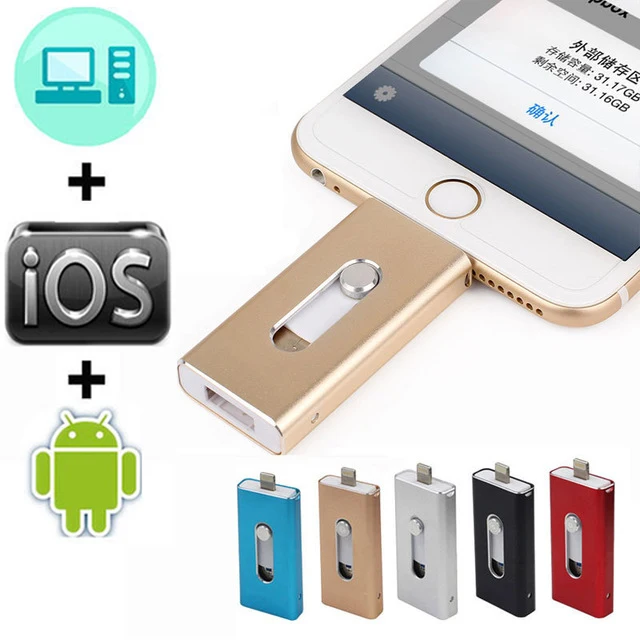 

3 in 1 USB Flash Drive Pen Drive For iPhone /Type B Device Micro Usb Stick 8gb 16gb 32gb 64gb 128g Pendrive Flash Drive usb 3.0