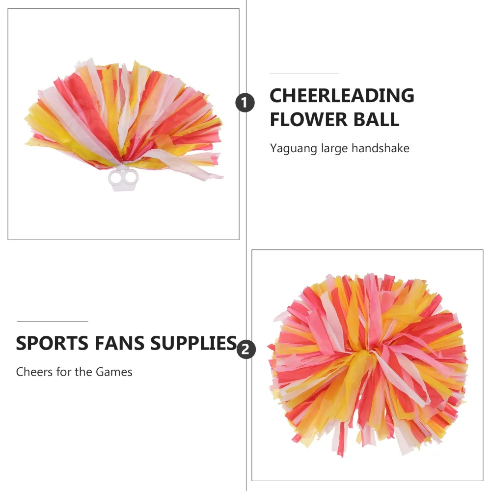 

4pcs Reusable Matte Cheering Poms Spirited Fun Cheerleading Pom Poms Kit Colorful Cheer Props with Ring for Performance Competit