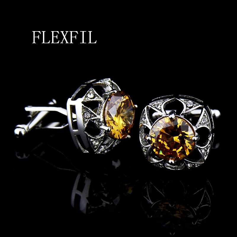 

FLEXFIL ювелирные изделия французские рубашки запонки для мужчин брендовые манжеты звеньевые пуговицы мужские высококачественные квадратные...