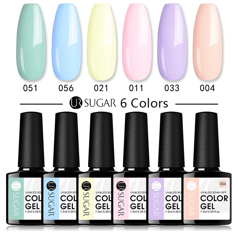 UR SUGAR набор для ногтей Macaro цветной УФ светодиодный Гель лак отмачиваемый