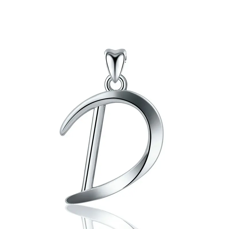 only pendant D EUDORA уникальное 925 пробы Серебряное ожерелье с подвеской в виде буквы A& B для женщин и мужчин модное персонализированное ювелирное изделие подарок для девочки CYD109 - Окраска металла: only pendant D
