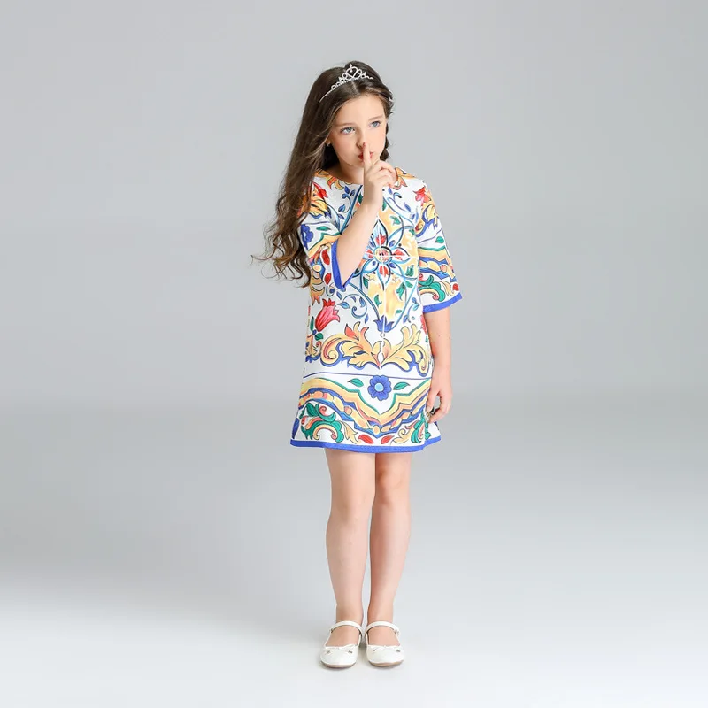 BORUMEX 2019 весенние и осенние модели одежды для девочек жаккардовое платье в