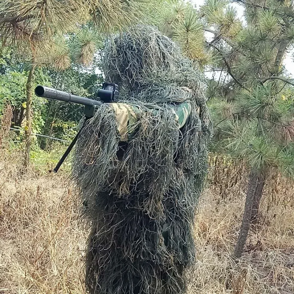 3D Лук Охота трава Ghillie пончо Снайпер пустыня камуфляж плащ для тренировок