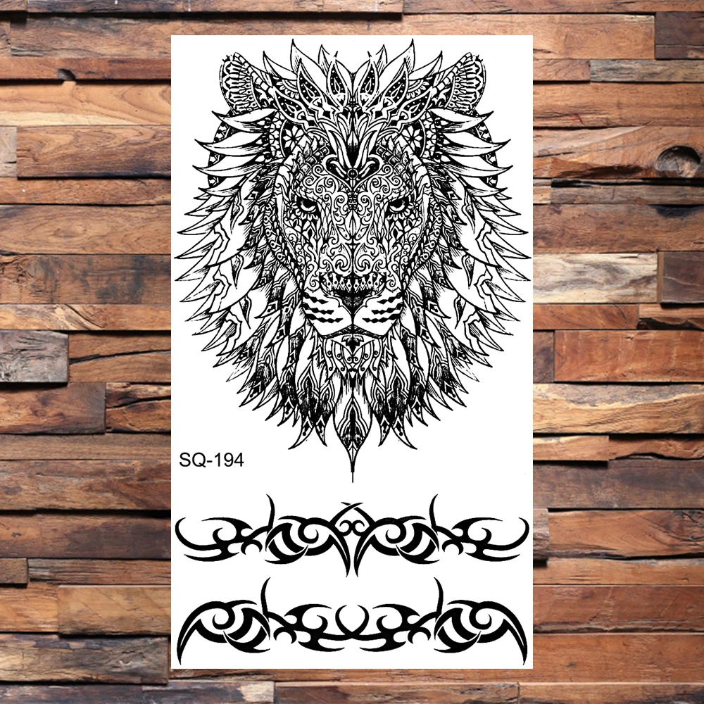 Временные татуировки хной в виде черного слона