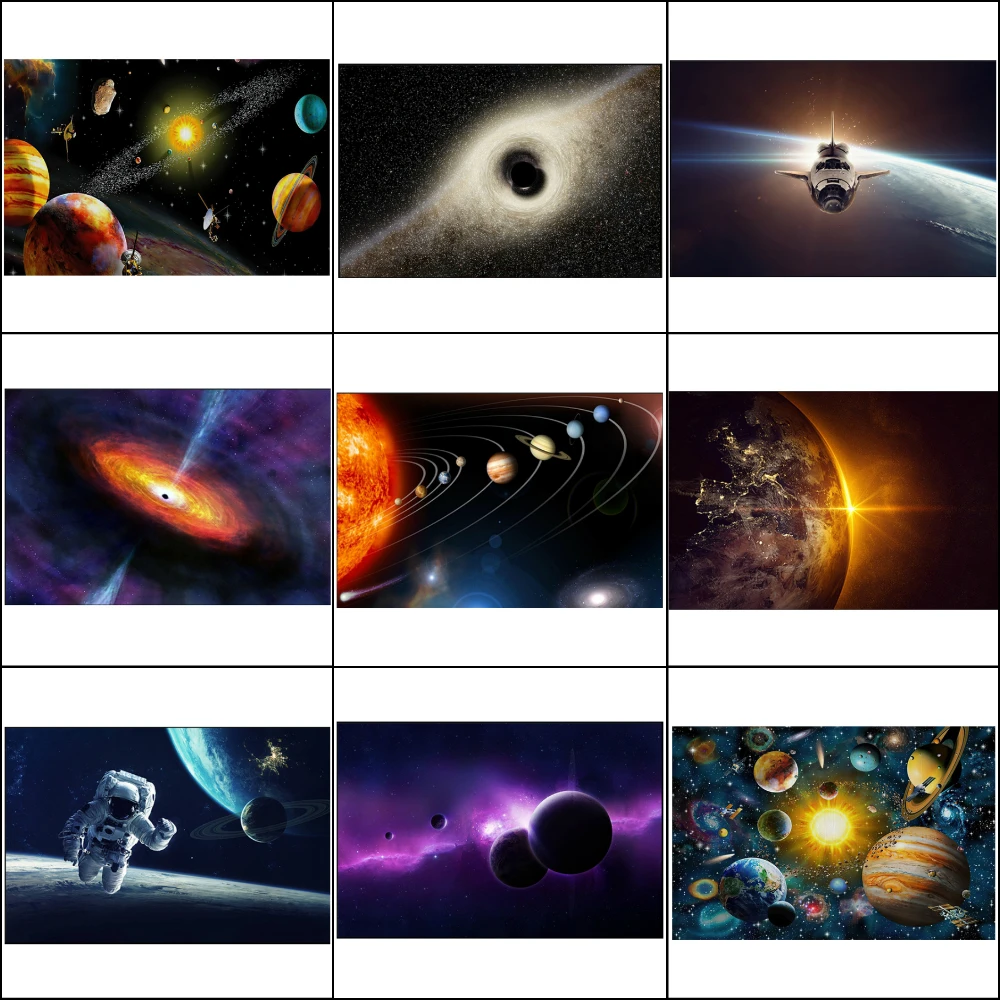 

Universe Stars Planets Landscape Canvas Painting Posters Prints Space Planet Galaxy Wall Art Picture for Living Room Home Decor