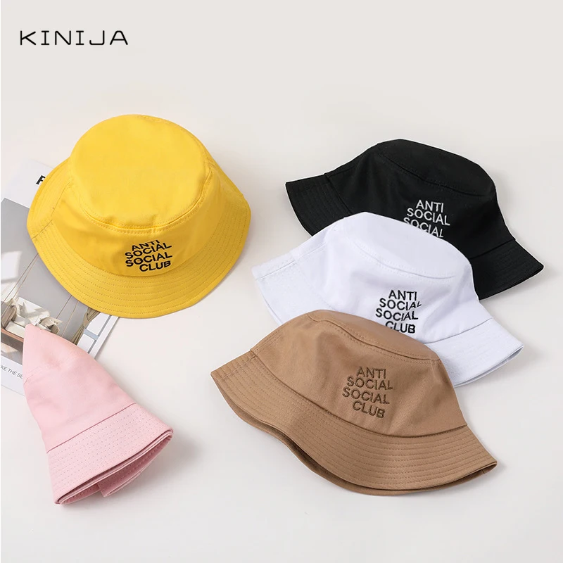 Унисекс тазик Шляпа Вышитая буква ведро шляпа складная Панама кепка хлопок