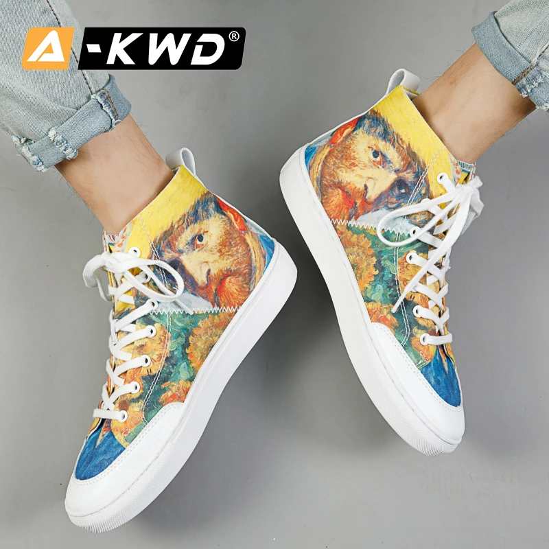 Кеды мужские высокие повседневная обувь для работы дышащие кроссовки