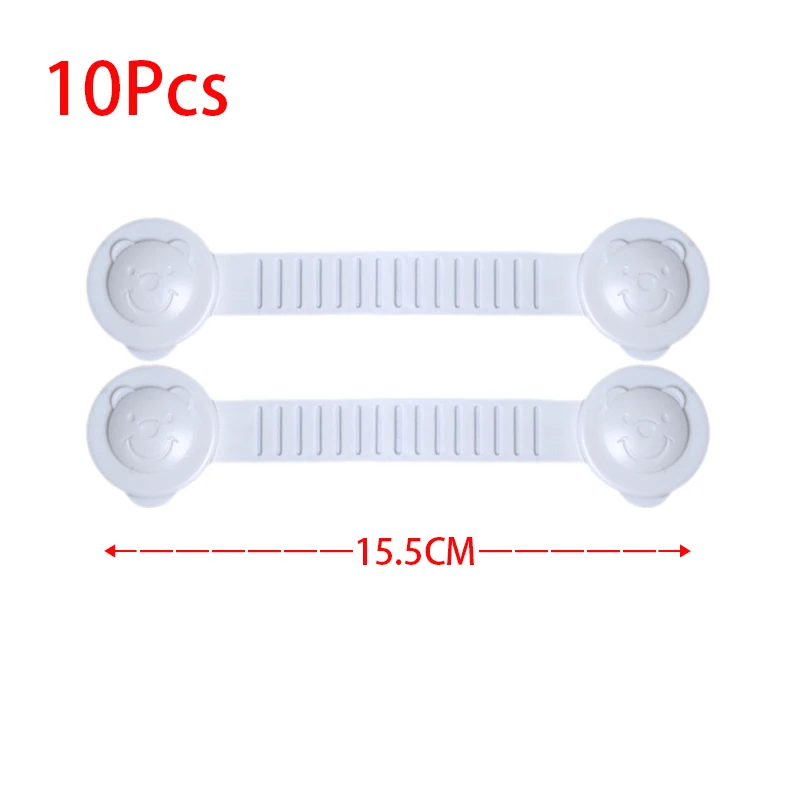 15.5CM White10Pcs Пластиковый замок для детских ящиков, детские защитные замки, защита для окон, холодильников, шкафов, туалетов, замок, дверной замок - Цвет: 15.5CM White10Pcs