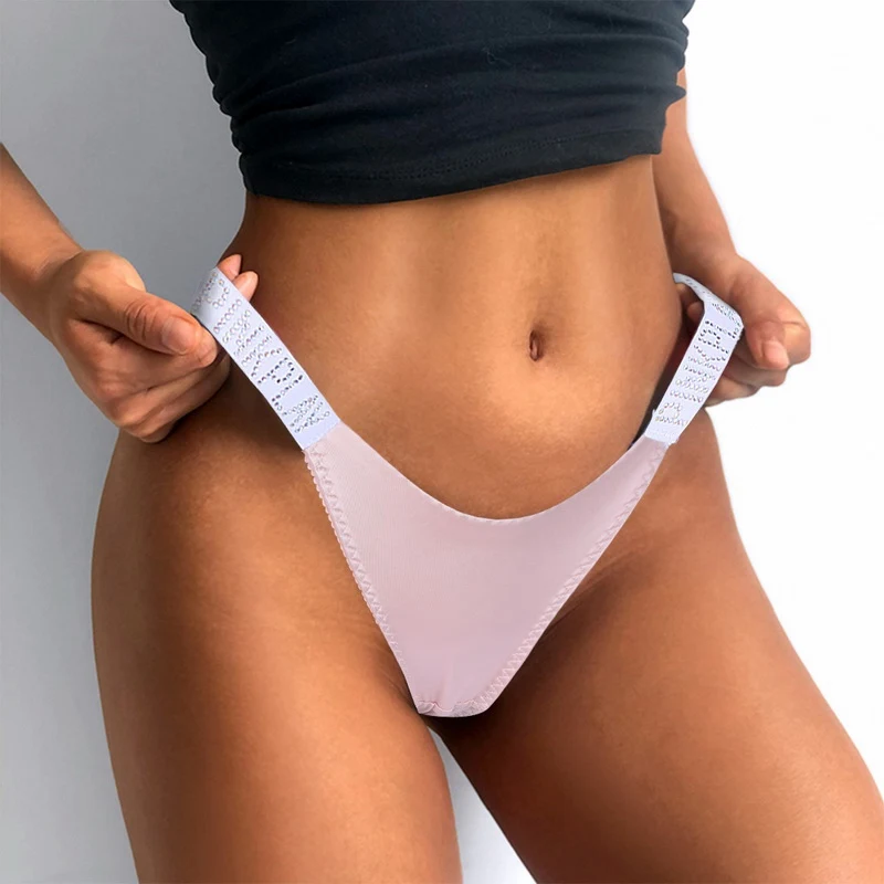 

Puimentiua Women Underwear Sexy Patchwork Letter Women Panties Low Waist Briefs Fitness Sports Hip Lifting Panties Thong Fashion