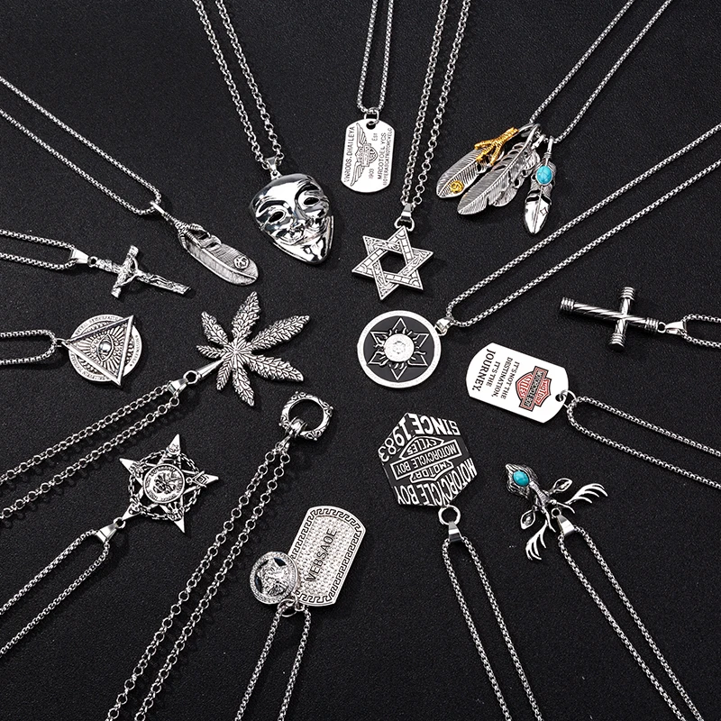 Цепочка с кулоном в стиле панк для мужчин и женщин ожерелье виде черепа ворона