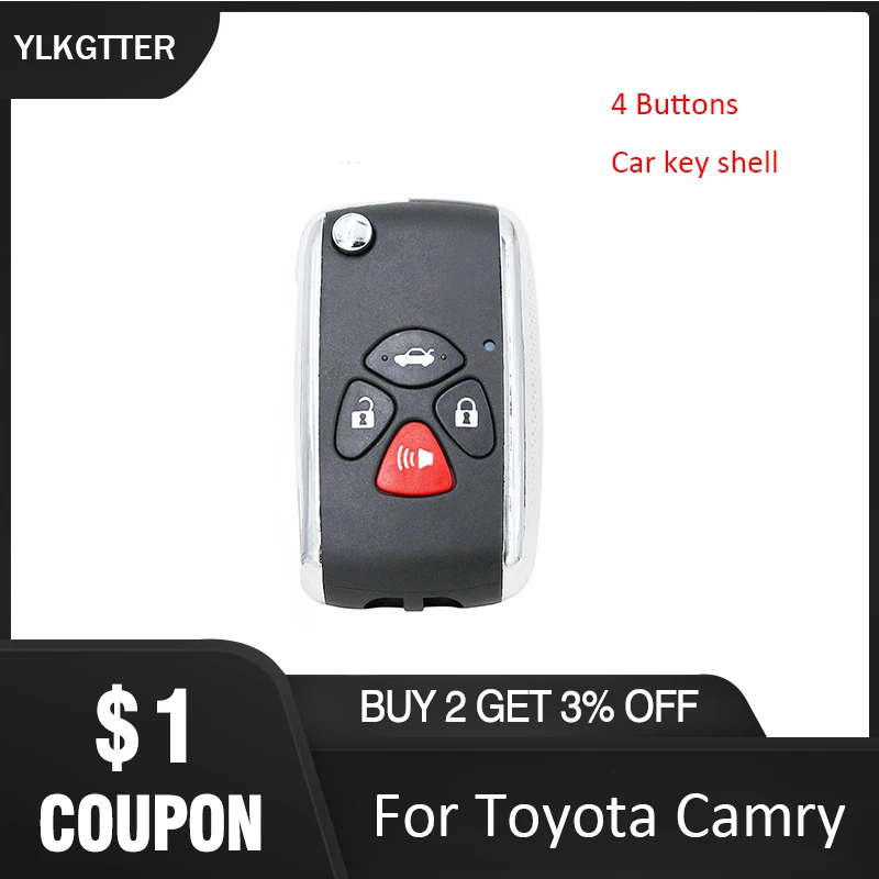 YLKGTTER 4/3 + 1 кнопки ABS чехол для автомобильного ключа Toyota Avlon Crown Corolla Camry RAV4 Reiz Yaris Prado